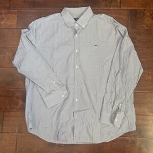 Vineyard Vines Whale Shirt Men’s Button Down Blue Check 100% Cotton L/S XL